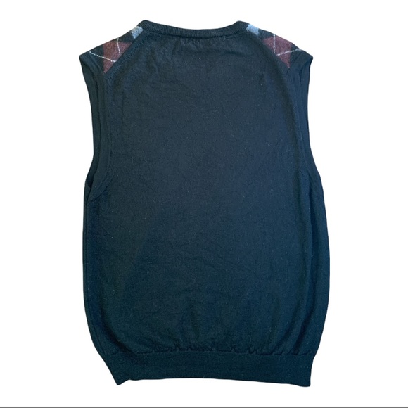 VTG Marco Fiori Italy 💯% Merino Pure Wool Argyle Dark Academia Sweater Vest - Picture 3 of 3